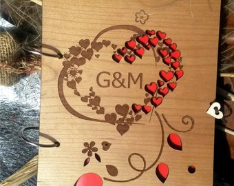 Custom Wedding guest book wood, rustic wedding guest book, engraved wooden guest book, unique wedding guest book, anniversary guest book