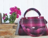 Shoulder/Hand Bag Red Velvet (oversized woolen shoulder bag with cute polka dots inner and lining pocket)