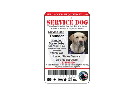 Holographic Service Dog ADA ID Card Custom By Supremeidcards