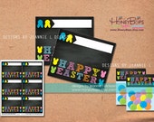 Happy Easter Chalkboard Printable DIY Treat Bag Topper - Digital PDF file Instant Download Il_170x135