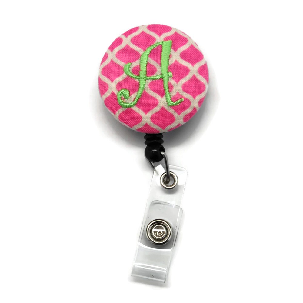 Retractable Badge Holder Custom Embroidered Monogrammed