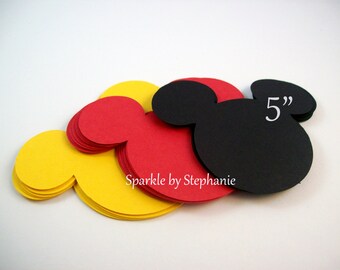 Mickey Mouse Head 5" l Mickey Head l Mickey Decoration l Mickey Baby Shower l Mickey Birthday Party l First Birthday Mickey Party Set of 12