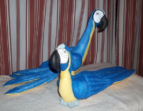 Pattern, Parrot, Blue And Yellow Macaw, Craft, Art Doll, Primitive, Folk Art, e pattern, Whimsical, Jungle, Animal Art, HAFAIR, Artful Zeal