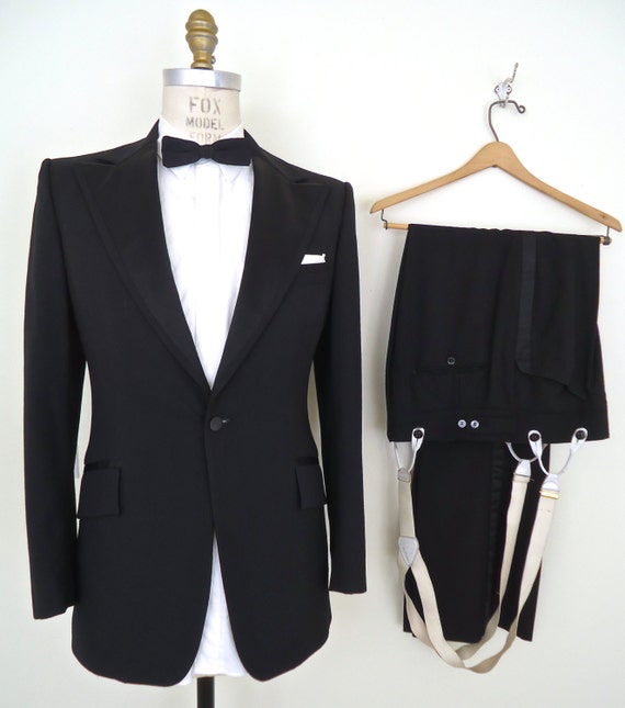 1960s Peak Lapel Tuxedo with suspenders & cummerbund by CompanyMan