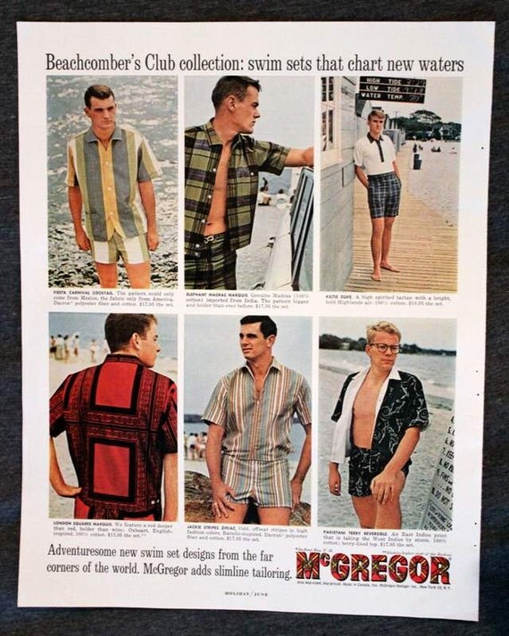 Men's+Fashion+1963 1963 - McGregor Mens Clothing Ad - Beach - Shorts - Swim - Beachcomber ...