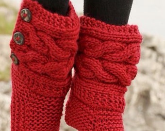 Etsy's Favorite-Indoor Knitted Slippers, Knitted Boots, Women's Slippers, Christmas Slippers, Gestrickte Hausschuhe