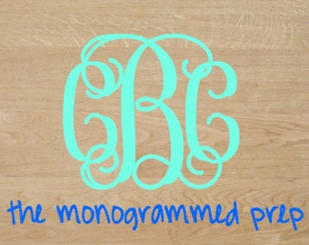 Monogram Sticker, Monogram Decal, Monogram Car Decal, Monogram Sticker for Yeti, Sticker for Laptop, Monogram Sticker Decal Car, Personalize