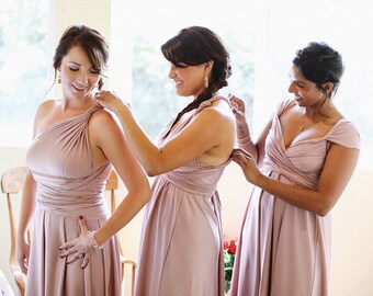 Convertible Multi Way Infinity Dress all palettes, all shapes, all custom size and lengths, blush, champagne, rosewater, slate, nude, putty