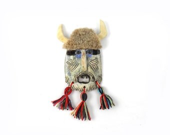Keramische Wand Maske, Original Keramik Maske, Volkskunst-Maske, ...