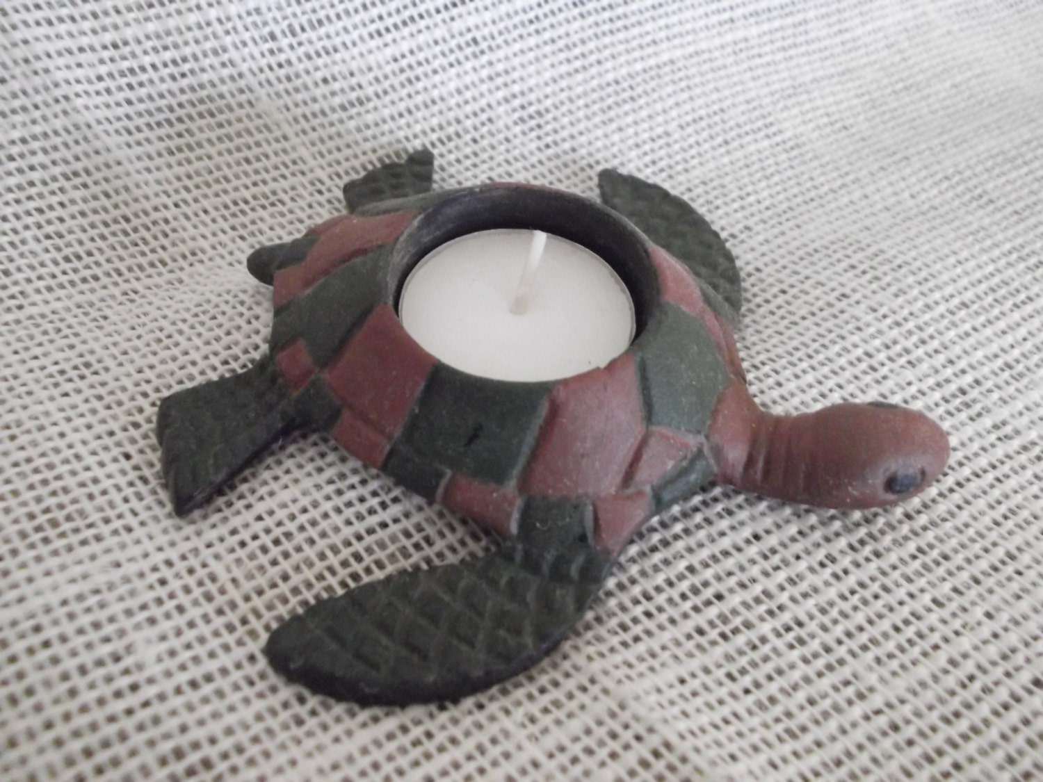 Hand painted sea turtle candle holder by JensHandMadeDecor on Etsy