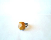Gold Ring- Gold Geometric Adjustable Ring- Handmade Ring- Polymer Clay Gold Ring- Adjustable Ring- Gold Nugget Ring