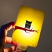 Owl Night light on Yellow Fused Glass Night Light - Gift for Baby Shower or Nature Lover - Night Owl - Summer Colors