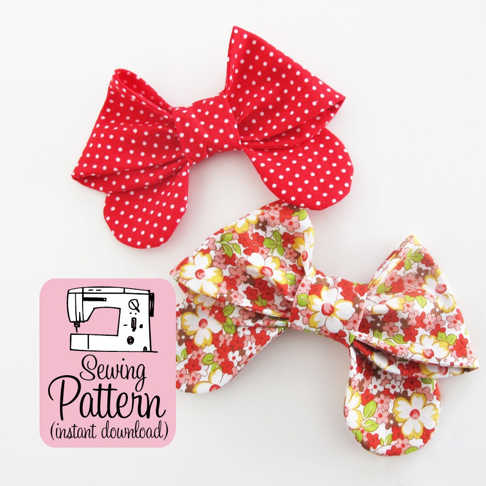 Bows PDF Sewing Pattern Sew medium size fabric bows to use