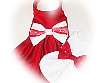 Fancy Dog Dress Valentine Wedding Bride Dog Dress Match the bow to your colors Bridal Accessory Doginthewedding dressthedog