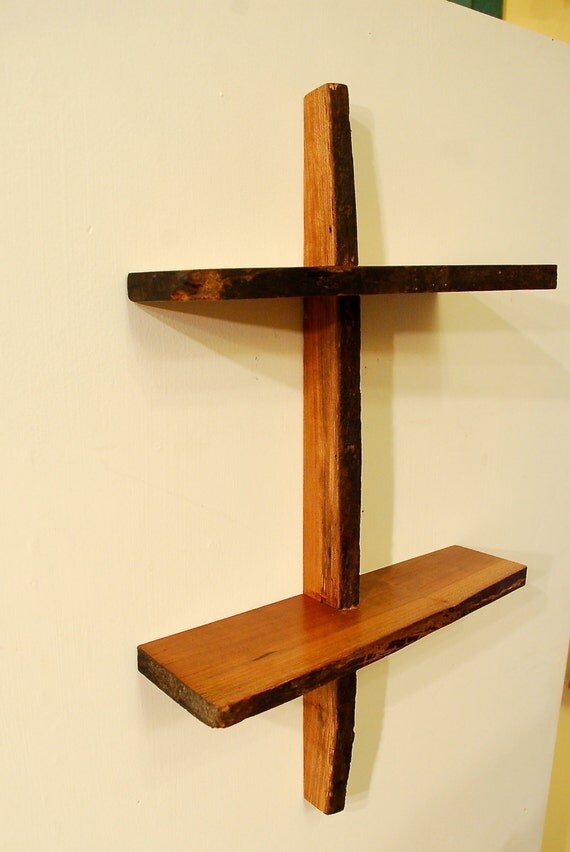 No. 31 Two Level Cherry Live Edge Shelf