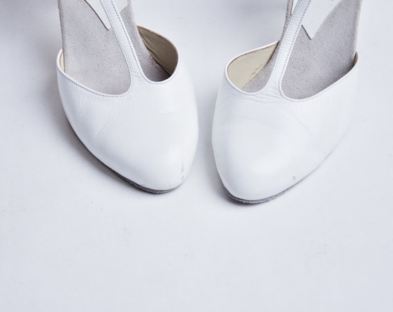 white t strap shoes