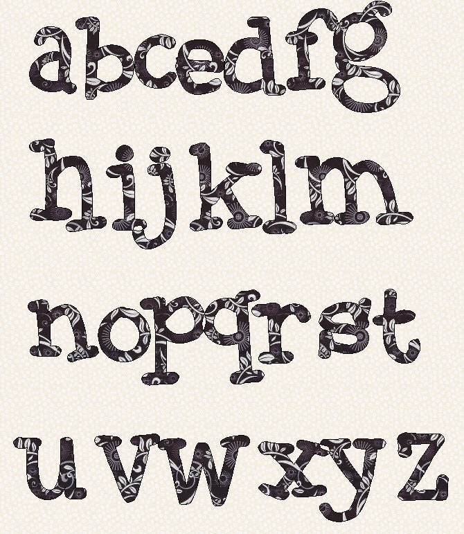 printable alphabet bronagh font template pattern in pdf for