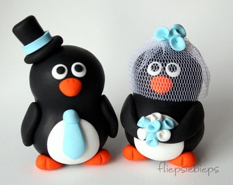Custom Penguin Wedding Cake Topper (2.5 inch)