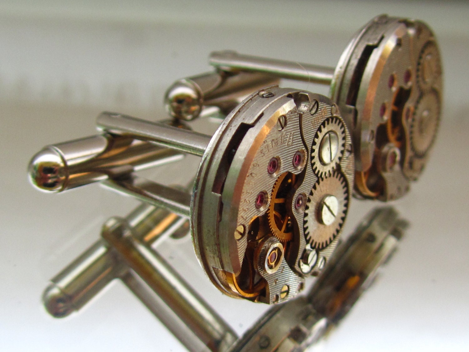 Steampunk Jewelry,Steampunk Mens round Watch Cufflinks Fathers Day Wedding Anniversary Vintage upcycled mens Cuff Links steampunk buy now online