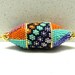 Supplies crocheted beaded elliptic oval hollow FOCAL BEAD flowers handmade by Artefyk tagt team