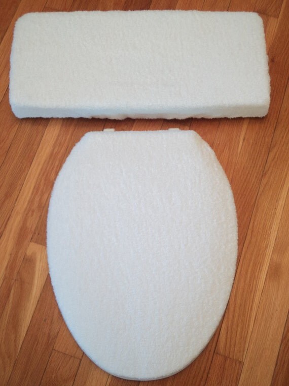 White Terry cloth... Toilet Seat Cover Set