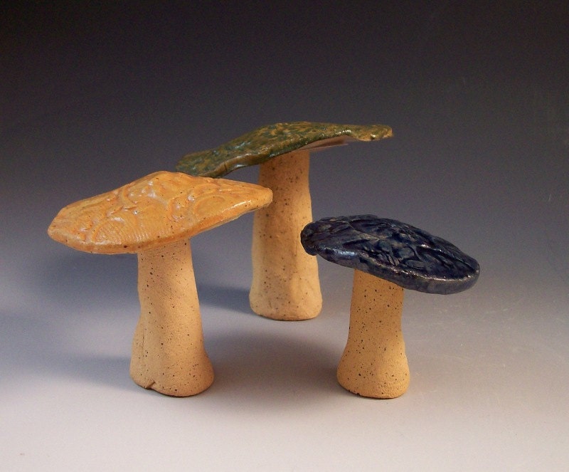 Handmade Pottery Mushrooms Ceramic Mushrooms Set Of 3 Il Fullxfull.517630387 F7bt