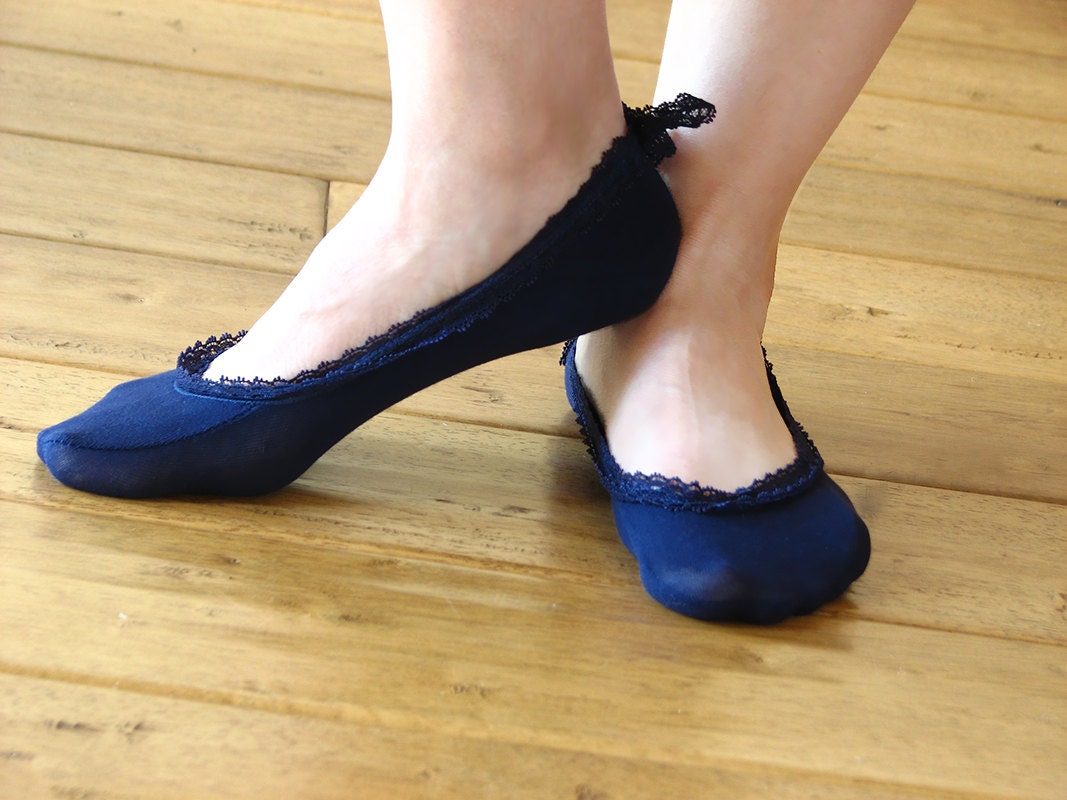 Peep Toe Sock Shoes Liner short sock ballet shoes by VanGoBeauty