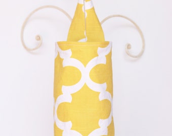Fabric Plastic Grocery Bag Holder Flynn in Corn Yellow