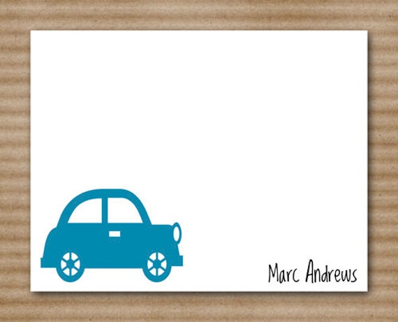Set of 8 Car Note Cards Notecards by PaperHouseDesigns on Etsy