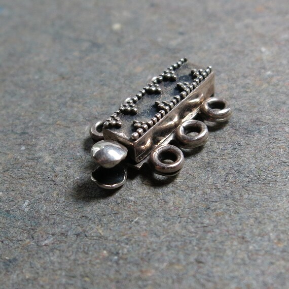 Sterling Silver Slide Clasp 3 Strand Clasp Multi Strand Clasp