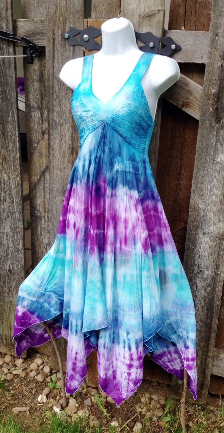 Tie Dye Dress XS to Small women's Fairy Dress hippie