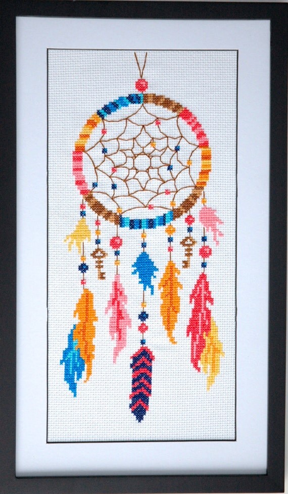 Dreamcatcher Cross Stitch Pattern Instant by tinymodernist on Etsy