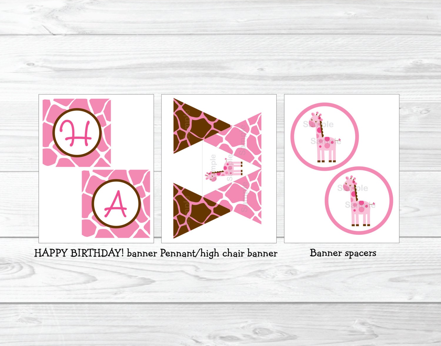 Pink Giraffe Birthday Party Package / Giraffe Birthday Party