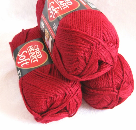 Red Heart Soft WINE yarn medium worsted weight yarn by crochetgal