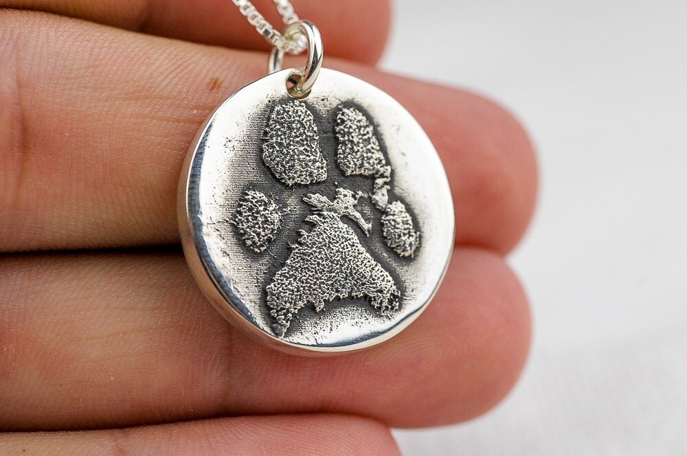 Dog Paw Print Necklace Jewelry Custom Personalized Sterling