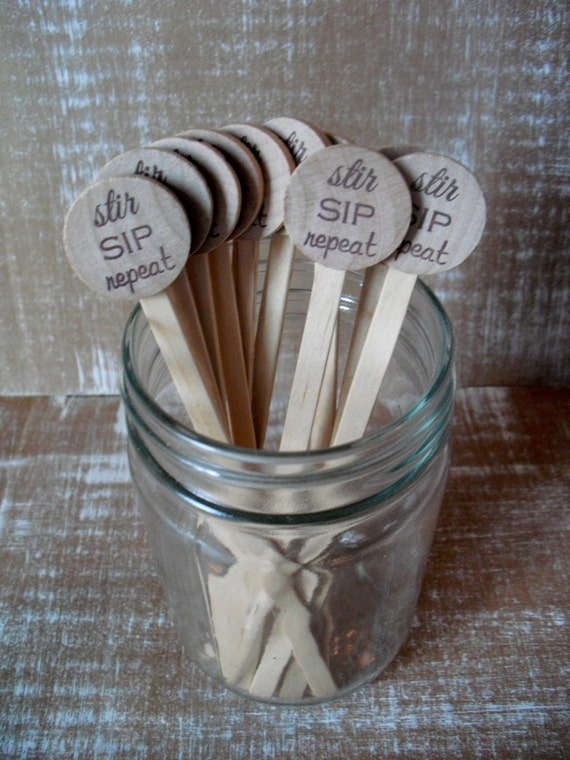 Wooden Drink Stirrers Personalized for Wedding Coffee Stirrer