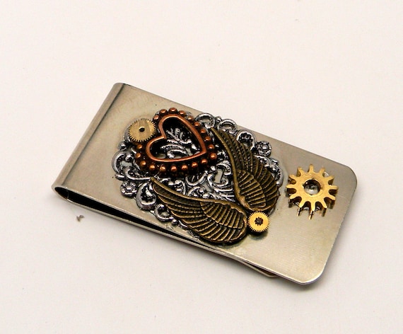 Steampunk jewelry mony clip. by slotzkin steampunk buy now online
