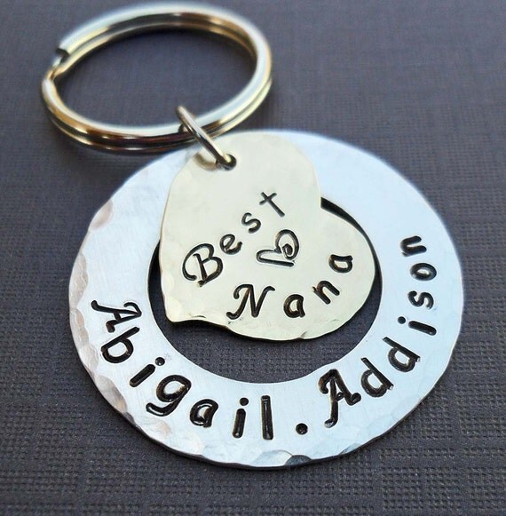 Best Nana Grandma Keychain Personalized by DesertRainJewelry