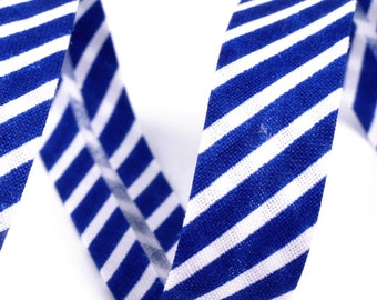 Czech Republic 4 1/2 Yards Cotton Single Fold Bias Binding Tape 14mm Blue Stripe BD 52