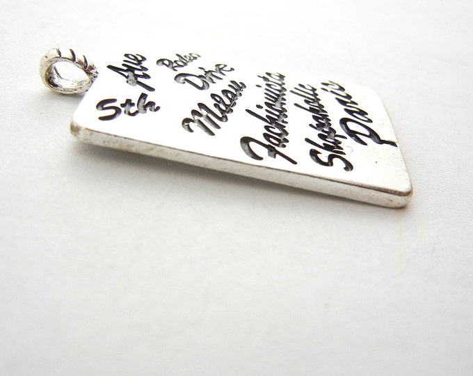 Silver-tone Shopping Message Charm