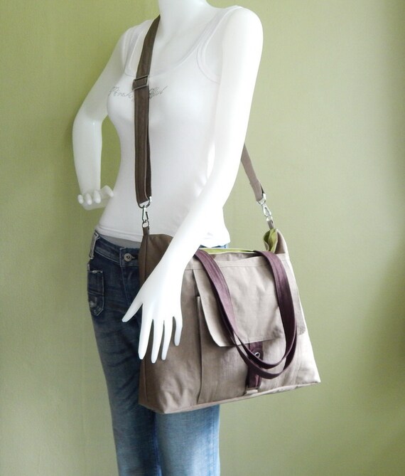 Sale Water-Resistant Bag in khaki messenger bag crossbody