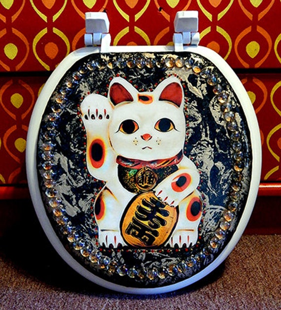 Lucky Cat Toilet Seat by toiluxe on Etsy