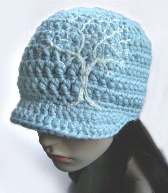 Womens Hat Womens Brimmed Beanie With Tree Of Life Brimmed Hat