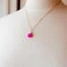 Hot Pink Necklace Wire Wrap Sterling Silver Pendant Gemstone Fashion Neon Fluorescent