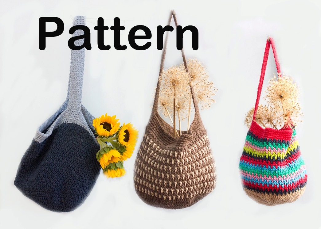 Grocery Tote Crochet Pattern PDF Digital Download Market Bag