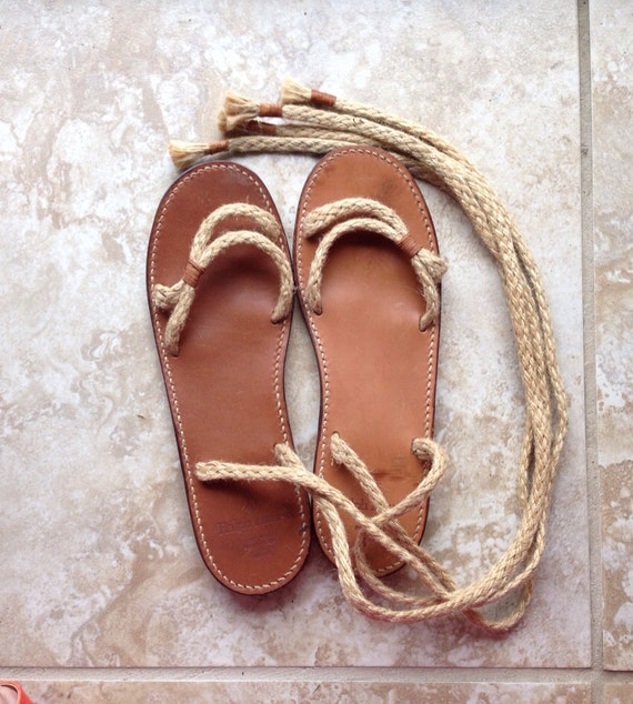 80's Ralph Lauren rope sandals. Size 8 8.5. by LorrelMae on Etsy