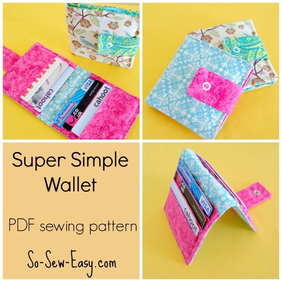 Purse pattern Simple wallet Pattern PDF sewing pattern