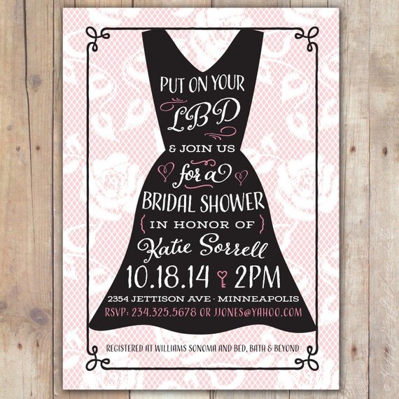 Little Black Dress. - Custom Digital Wedding Shower Invitation Bridal Shower Bachelorette Il_570xn