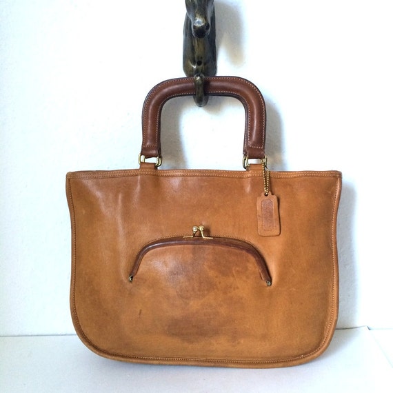 Coach Bonnie Cashin Slim Tote Kisslock Bag ~ Brown British Tan Handbag ...