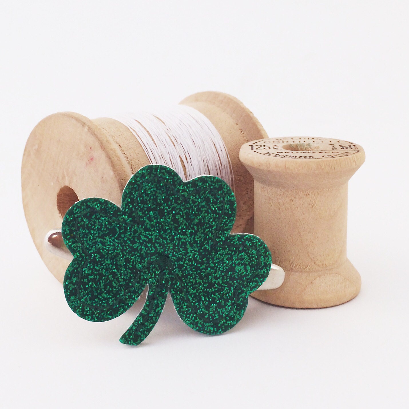 Vinyl Shamrock Barrette Alligator Hair Clip emerald by annebvinyl